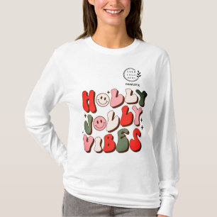 T-shirt Logo Retro Noël Holly Jolly Vibes Vacances