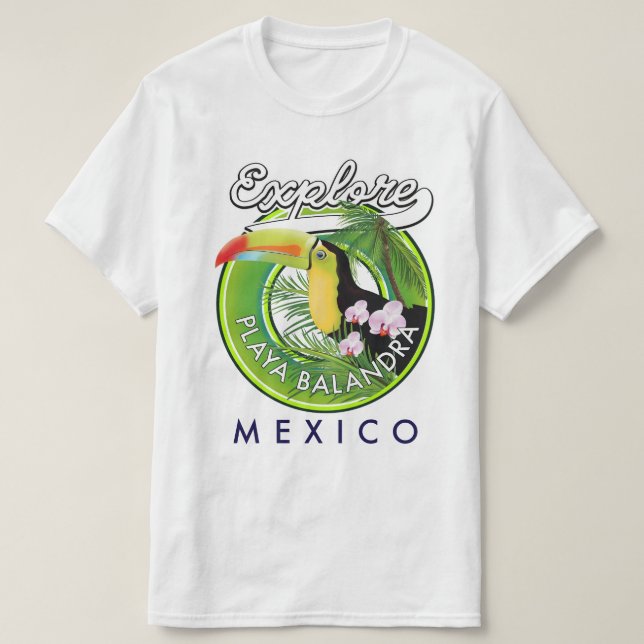 T-shirt Logo rétro Playa Balandra Mexique (Design devant)