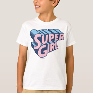 T-shirt Logo rose et bleu supergirl