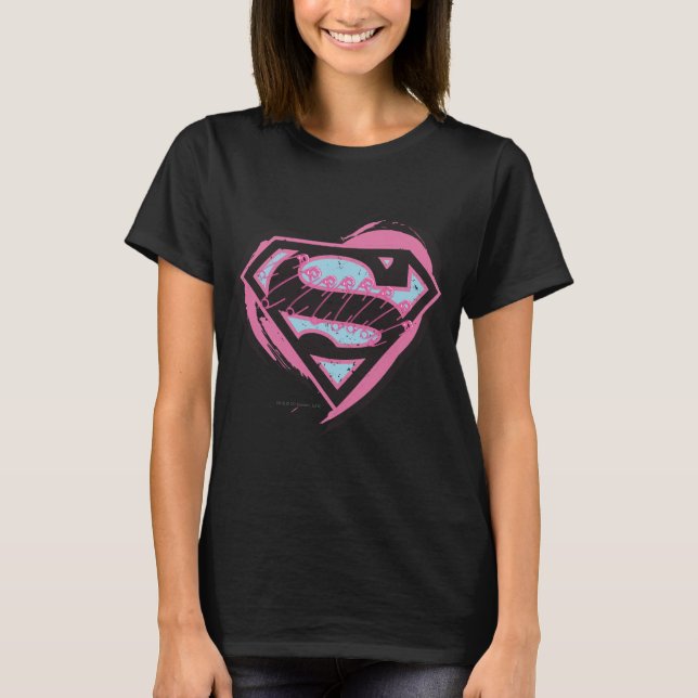 T-shirt Logo rose Supergirl dans le coeur (Devant)