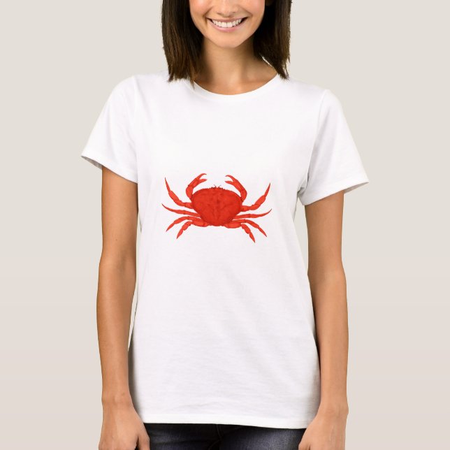 T-shirt Logo rouge de crabe de Dungeness (Devant)