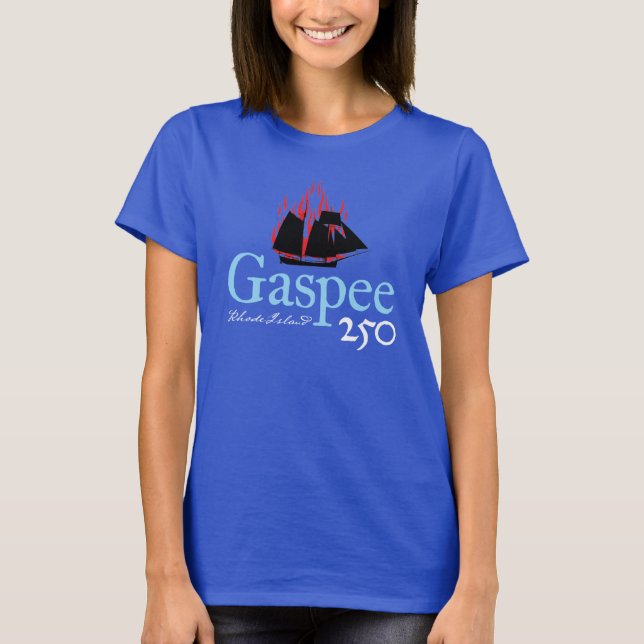 T-shirt Logo rustique DAR Gaspee250 sur Blue (Devant)