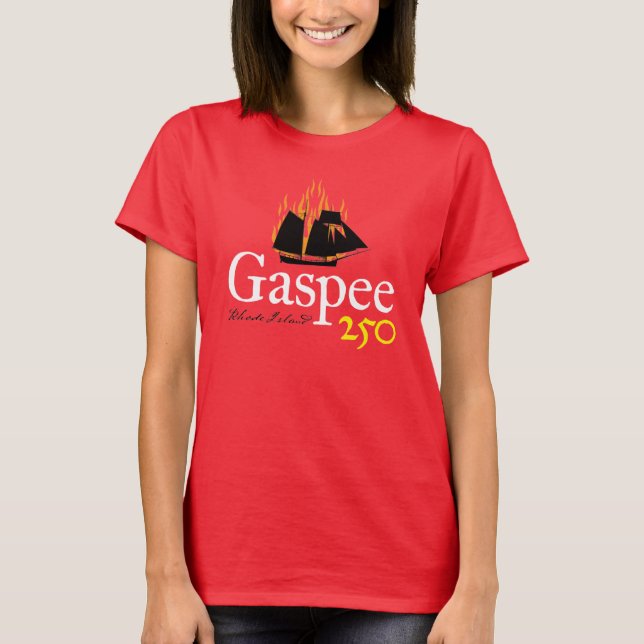T-shirt Logo rustique DAR Gaspee250 sur Red (Devant)
