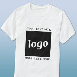 T-shirt Logo Simple Avec Entreprise Texte<br><div class="desc">Ajoutez votre propre logo et le choix du texte à cette conception. Supprimez le texte supérieur ou inférieur si vous préférez. Minimaliste et professionnel. Idéal pour l'image de marque ou les uniformes des employés,  ou comme produit promotionnel pour vos clients et clients.</div>