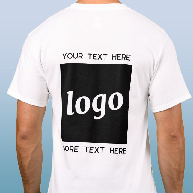 T-shirt Logo Simple Avec Entreprise Texte (Logo with custom text business promotional t-shirt)