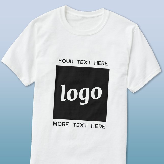 T-shirt Logo Simple Avec Entreprise Texte (Logo with custom text business promotional t-shirt)