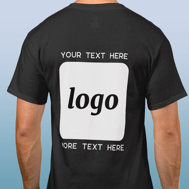 T-shirt Logo Simple Avec Entreprise Texte (Logo with custom text business promotional t-shirt)
