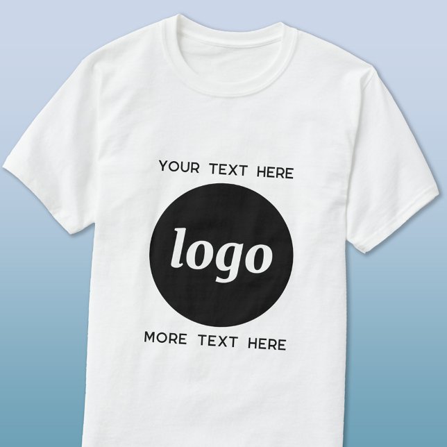 T-shirt Logo Simple Avec Texte Professionnel Promotionnel (Logo with custom text business promotional t-shirt)