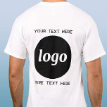 T-shirt Logo Simple Avec Texte Promotionnel D'entreprise<br><div class="desc">Ajoutez votre propre logo et votre choix de texte à ce design unisexe. Supprimez le texte supérieur ou inférieur si vous préférez. Minimaliste et professionnel. Idéal pour la marque employé ou les uniformes,  ou comme produit promotionnel pour vos clients.</div>