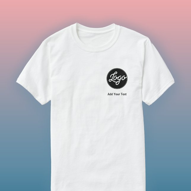 T-shirt Logo simple et commerce de texte (Zazzle Simple Logo and Text Company Business Corporate Employee Custom T-Shirt Personalized Gifts)