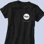 T-shirt Logo simple et promotion de l'entreprise textuelle<br><div class="desc">Logo simple et t-shirt d'affaires texte personnalisé. Remplacez le logo et le texte par le vôtre pour customiser. Portez-les vous-même,  donnez-les à vos employés et collègues,  vendez-les à vos clients ou à vos clients ou donnez-les comme matériel promotionnel pour inspirer la fidélité de vos clients.</div>