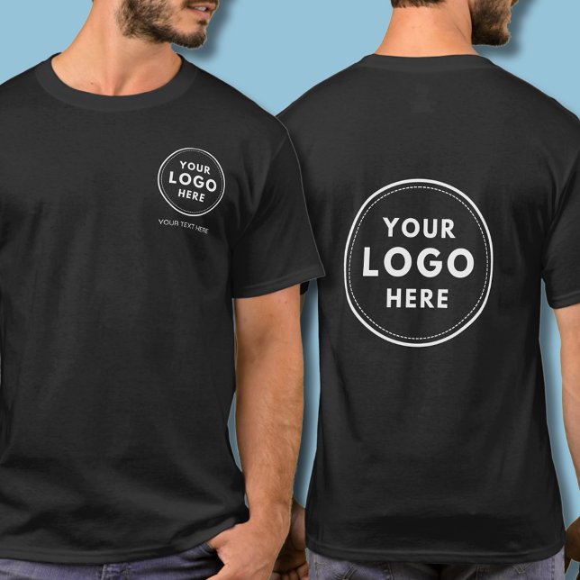T-shirt Logo simple professionnel noir (Simple logo t-shirt with logo to front and back)
