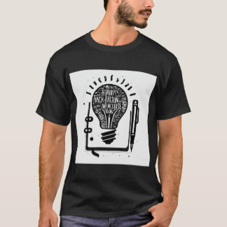 T-shirt Logo simpliste en noir et blanc imprimé