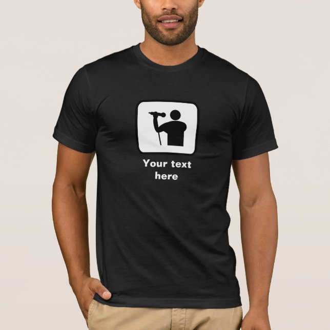 T-shirt Logo Singer — Personnalisable (foncé) (Devant)