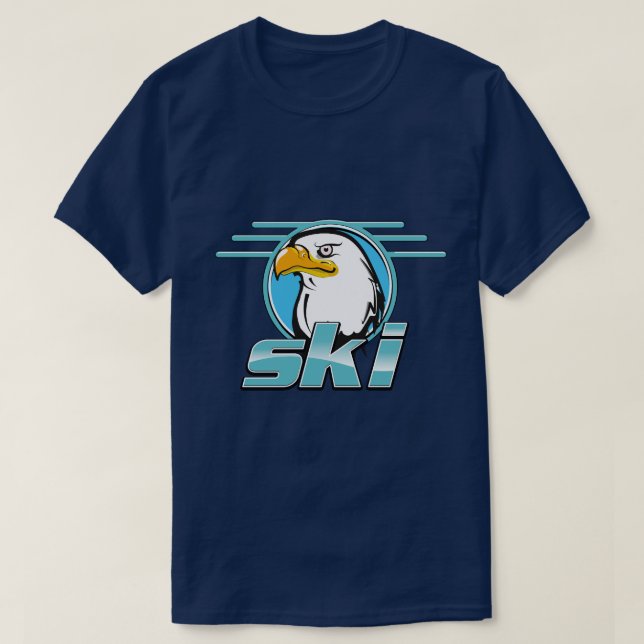 T-shirt Logo ski aigle doré rétro (Design devant)