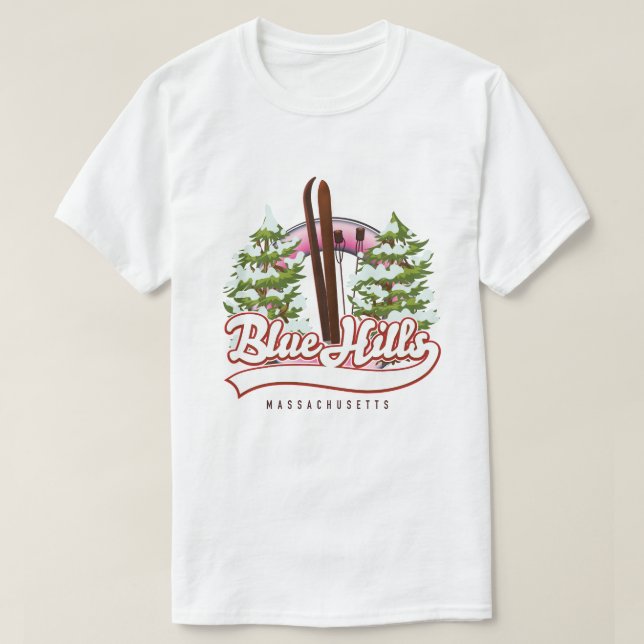 T-shirt logo ski Blue Hills Massachusetts (Design devant)
