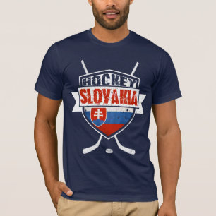 T-shirt Logo Slovaque De Hockey, Avec Impression Dos