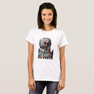 T-shirt Logo Stressé crâne frit,