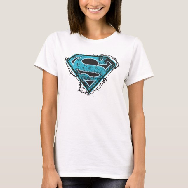 T-shirt Logo Supergirl Barbed Wire and Flowers (Devant)