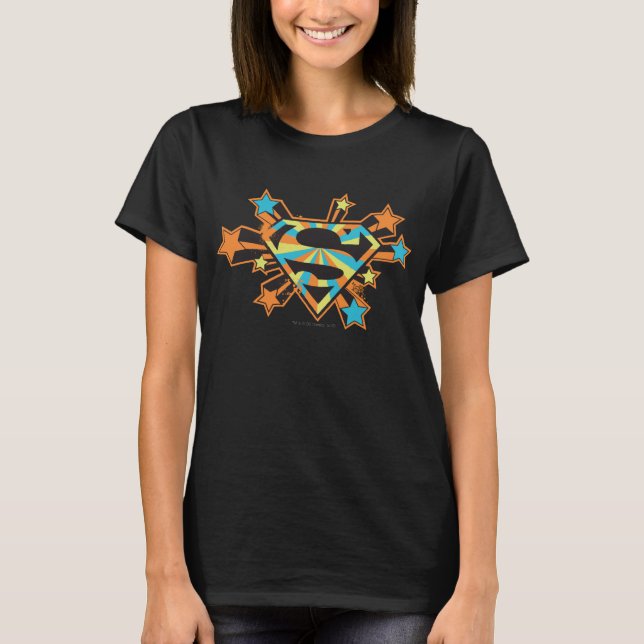 T-shirt Logo Supergirl Colorful Stars (Devant)