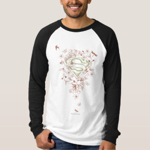 T-shirt Logo Supergirl Green Floral