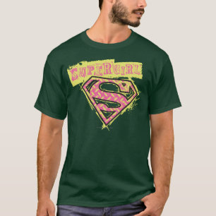 T-shirt Logo Supergirl Grunge Rose