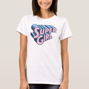 T-shirt Logo Supergirl rose et bleu