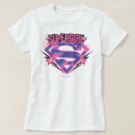 T-shirt Logo Supergirl rose et violet Grunge<br><div class="desc">Supergirl British Dandy</div>