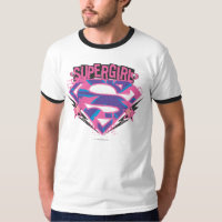 Logo Supergirl rose et violet Grunge