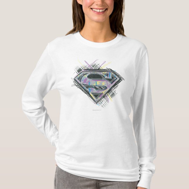T-shirt Logo Supergirl Scribbles (Devant)