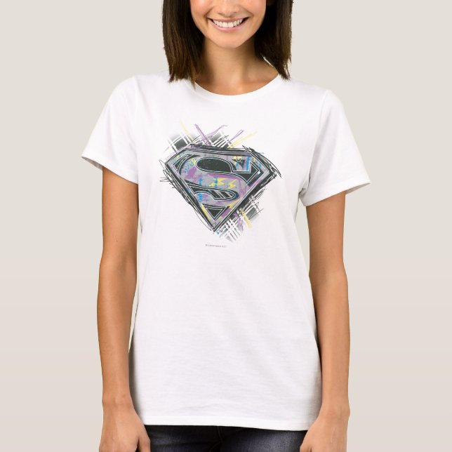 T-shirt Logo Supergirl Scribbles (Devant)