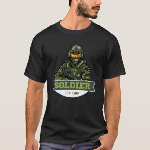 T-shirt Logo Tactique de Soldat – Conception d'Emblème Mil