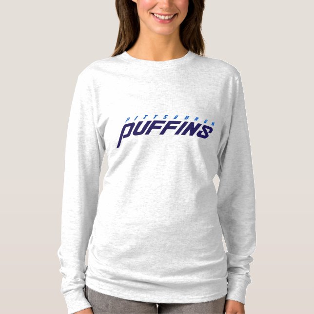 T-shirt Logo texte des Puffins de Pittsburgh (Devant)