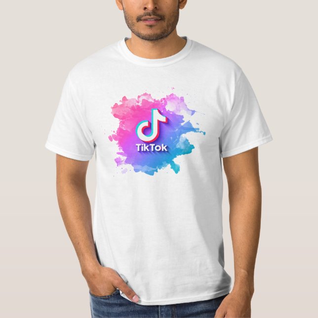 T-shirt Logo Tiktok rose (Devant)