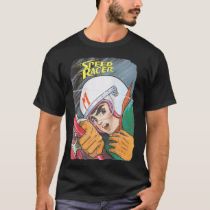 T-shirt Logo US Manga Speed Racer Fermer 01 Blanc