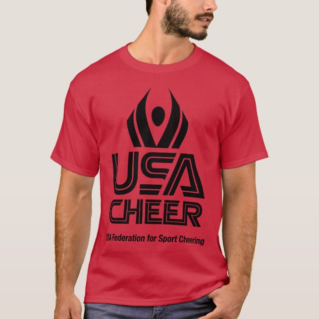 T-shirt Logo USA Cheer Black (Devant)
