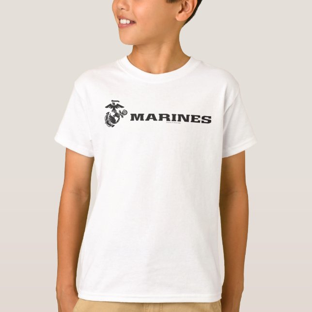T-shirt Logo USMC - Noir (Devant)