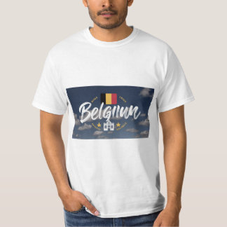 T-shirt Logo vectoriel pour Belgique pays, aimant frigo