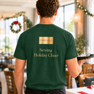 T-shirt Logo vert Noël Personnel de service Fêtes de fin d