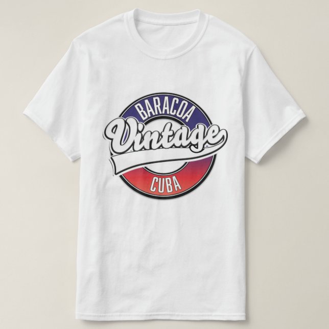 T-shirt Logo vintage Baracoa Cuba (Design devant)