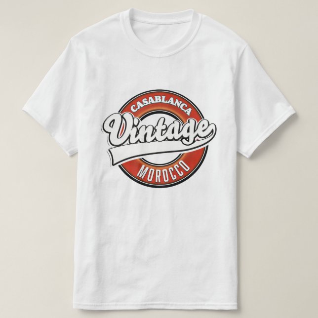 T-shirt Logo Vintage Casablanca Maroc (Design devant)