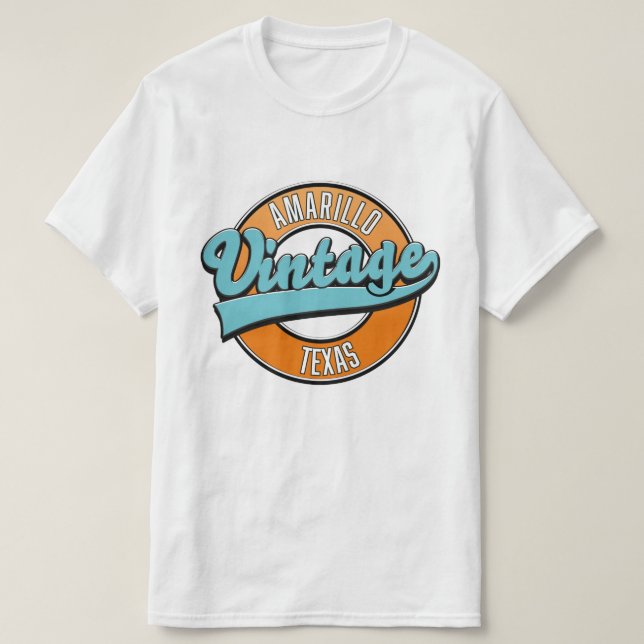T-shirt Logo vintage d'Amarillo Texas (Design devant)