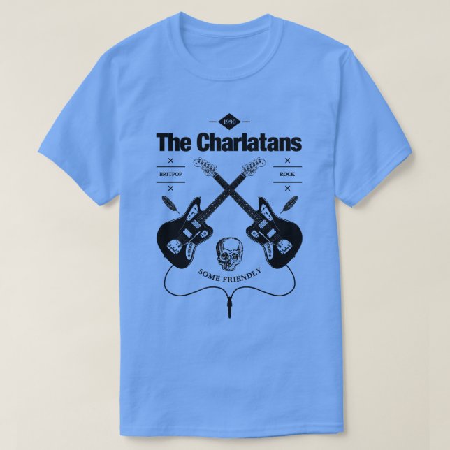 T-shirt Logo Vintage de la Guitare Charlatans (Design devant)