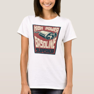 T-shirt logo vintage de l'insigne d'huile d'essence