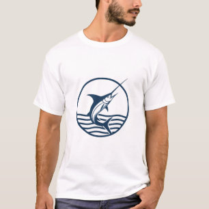 T-shirt Logo vintage de pêche au marlin - Poisson rétro d'