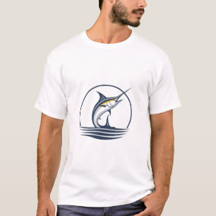 T-shirt Logo vintage de pêche au marlin - Poisson rétro d'