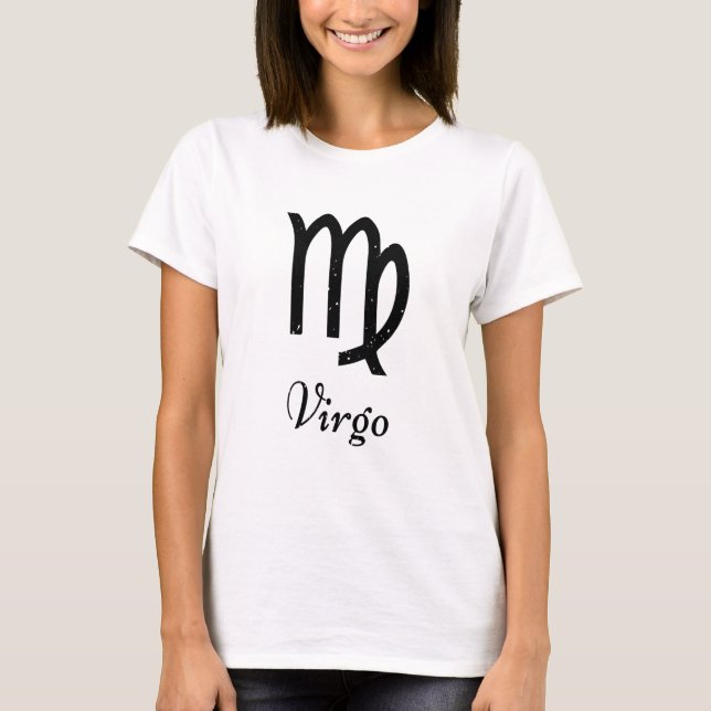 T-shirt Logo Virgo Zodiac Noir (Devant)
