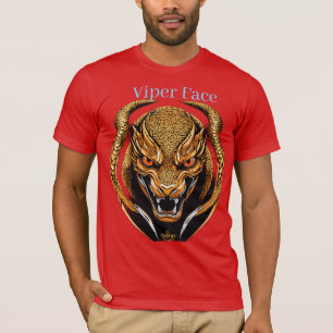T-shirt Logo visage de Vipère – Vecteur de vue de face sur