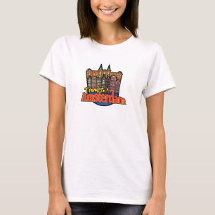 T-shirt Logo Voyage Vintage à Amsterdam Pays-Bas