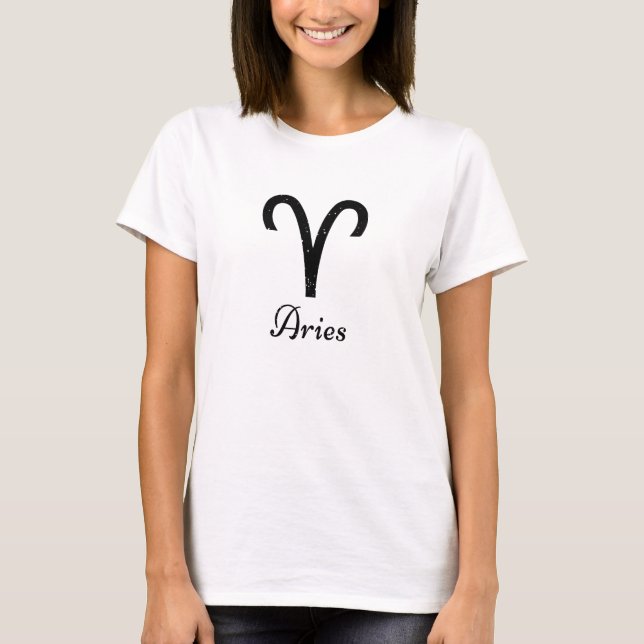 T-shirt Logo Zodiac Aries (Noir) (Devant)